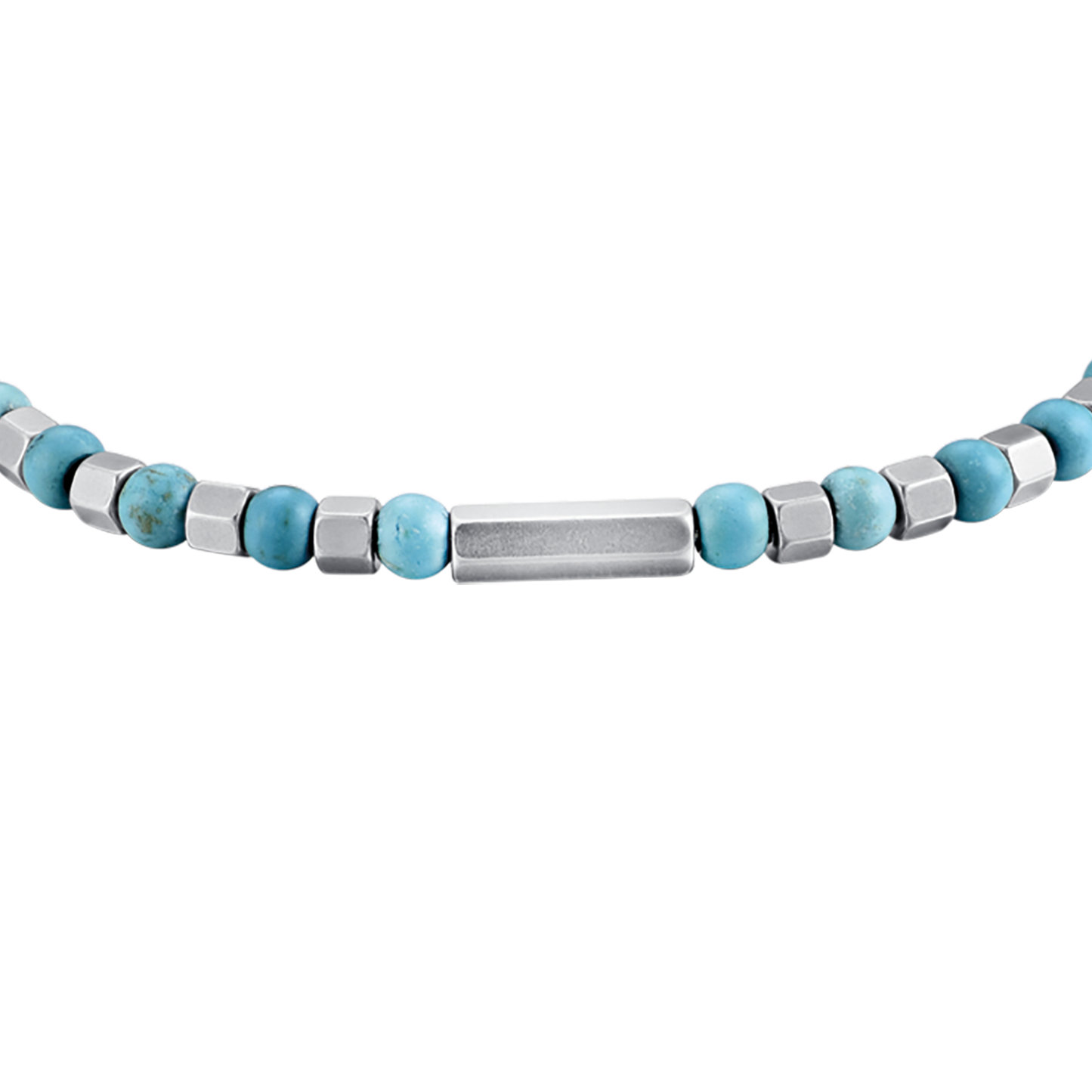 BRACELET POUR HOMME EN ACIER AVEC PIERRES TURQUOISES