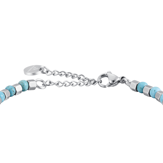 BRACELET POUR HOMME EN ACIER AVEC PIERRES TURQUOISES