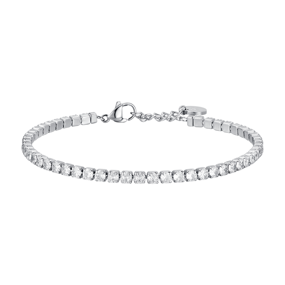 BRACELET TENNIS HOMME EN ACIER AVEC CRISTAUX BLANCS Luca Barra