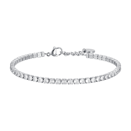 BRACELET TENNIS HOMME EN ACIER AVEC CRISTAUX BLANCS Luca Barra