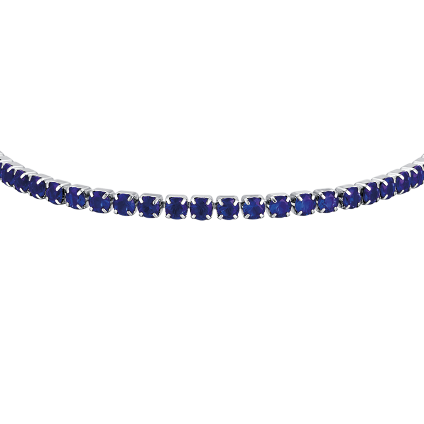 BRACELET TENNIS EN ACIER POUR HOMME AVEC CRISTAUX BLEUS