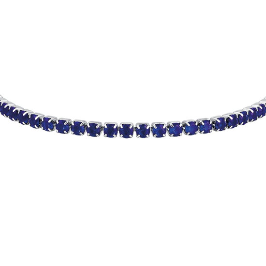 BRACELET TENNIS EN ACIER POUR HOMME AVEC CRISTAUX BLEUS
