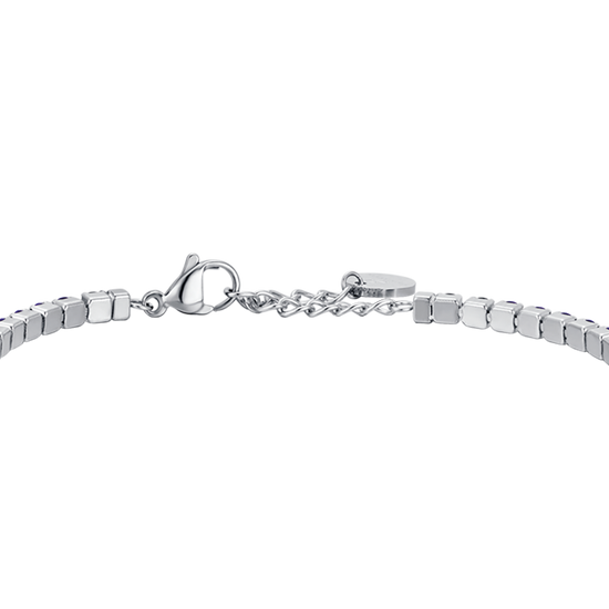 BRACELET TENNIS EN ACIER POUR HOMME AVEC CRISTAUX BLEUS
