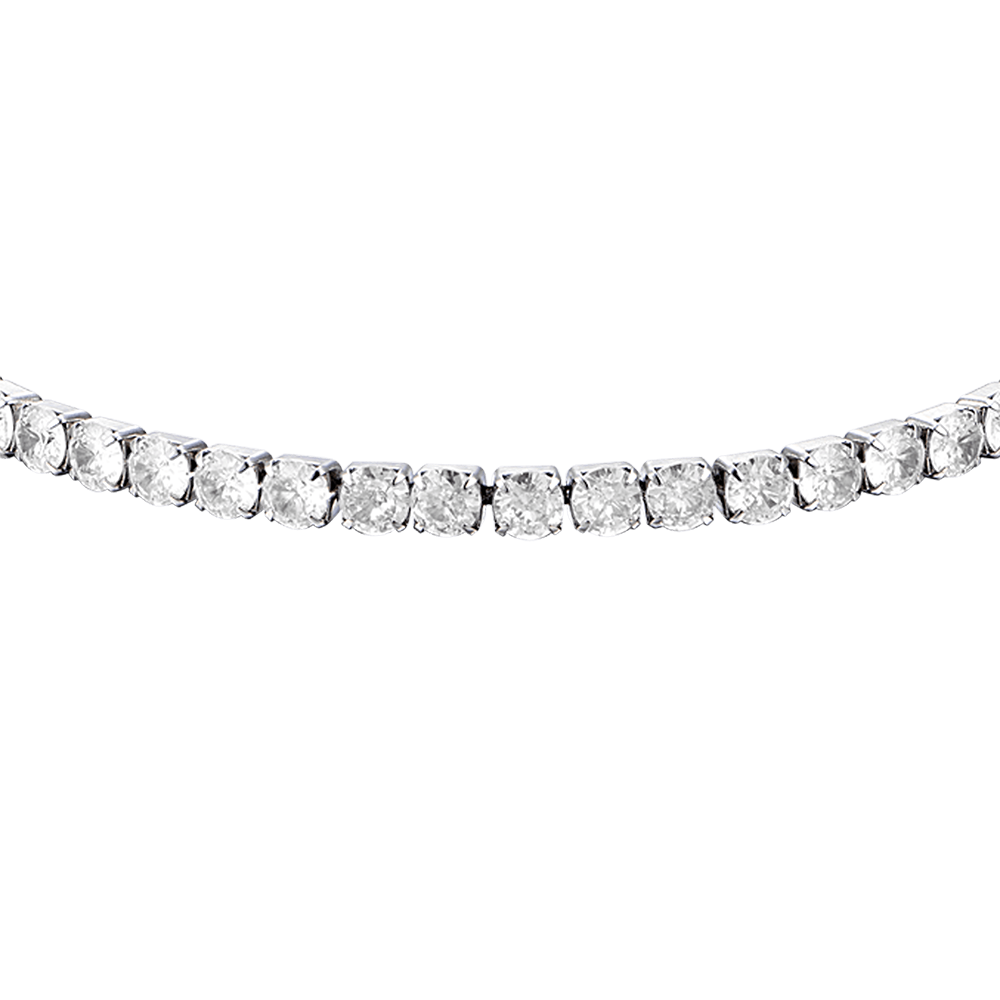 BRACELET TENNIS POUR HOMME EN ACIER AVEC CRISTAUX BLANCS