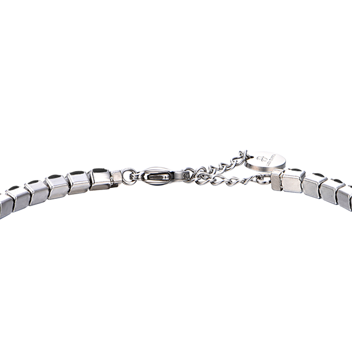 BRACELET TENNIS EN ACIER POUR HOMME AVEC CRISTAUX NOIRS