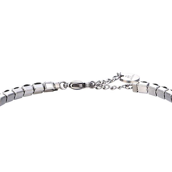 BRACELET TENNIS EN ACIER POUR HOMME AVEC CRISTAUX NOIRS ET BLANCS