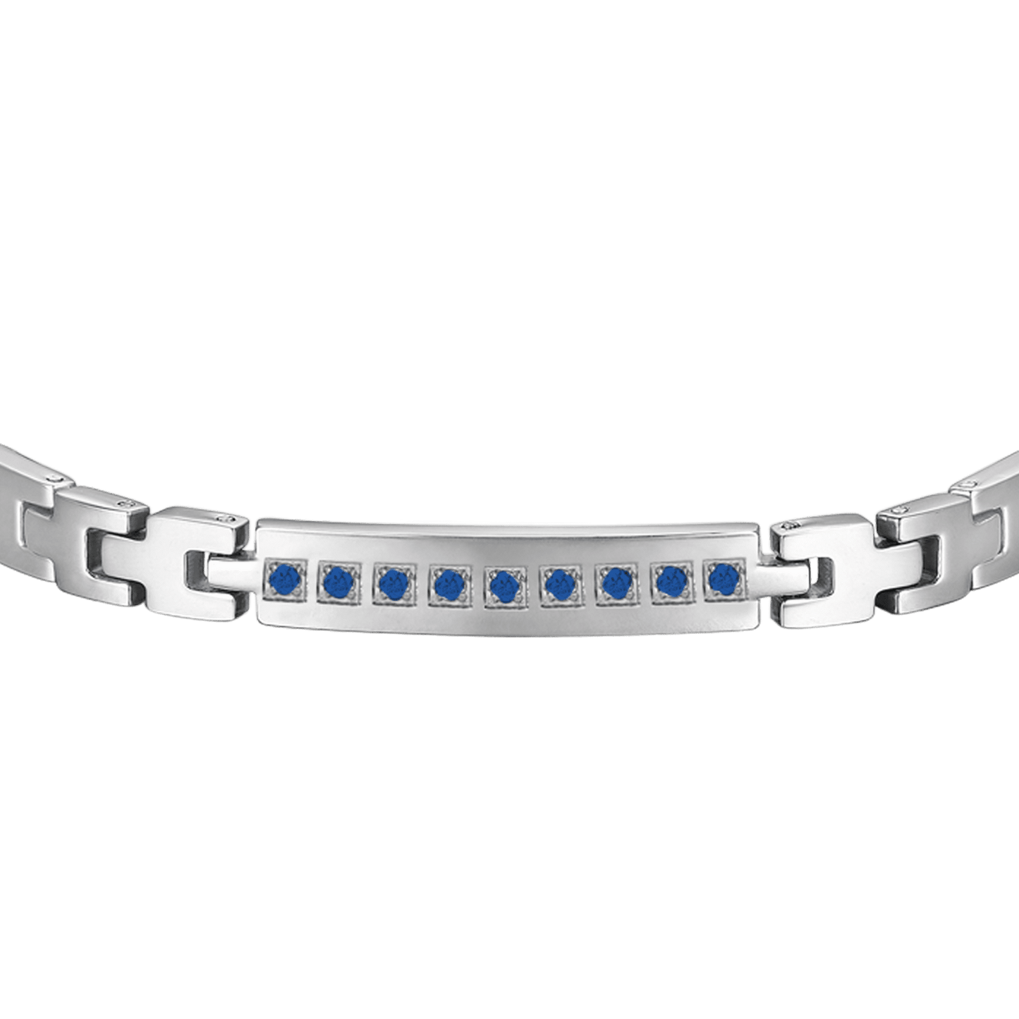 BRACELET HOMME EN ACIER AVEC CRISTAUX BLEUS