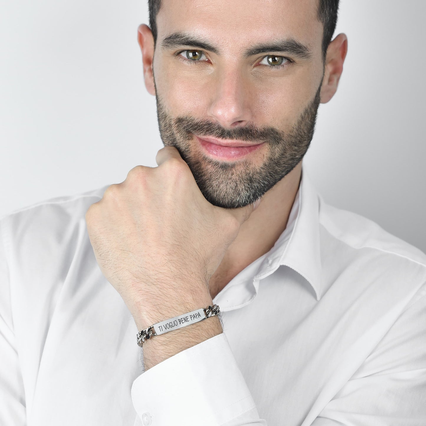 BRACELET HOMME ACIER JE T'AIME PAPA