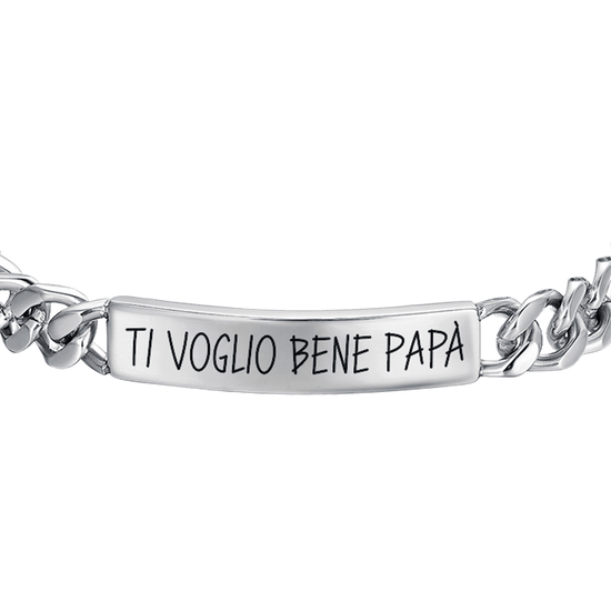 BRACELET HOMME ACIER JE T'AIME PAPA