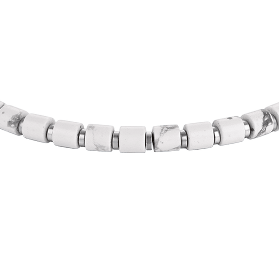 BRACELET HOMME EN ACIER AVEC PIERRES BLANCHES