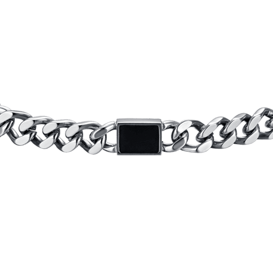 BRACELET ACIER POUR HOMME AVEC ÉLÉMENTS NOIRS Luca Barra