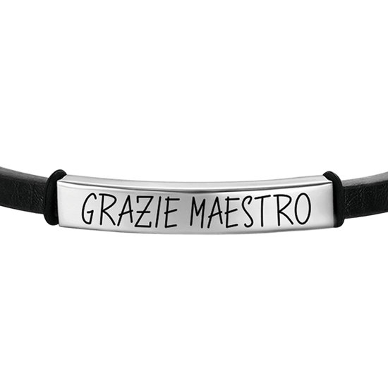 BRACELET DE REMERCIEMENT EN CUIR POUR HOMME AVEC PLAQUE