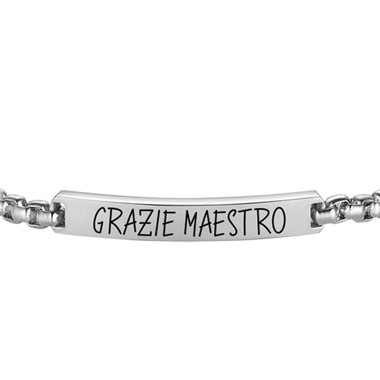 BRACELET HOMME EN ACIER GRAZIE MAESTRO AVEC PLAQUE