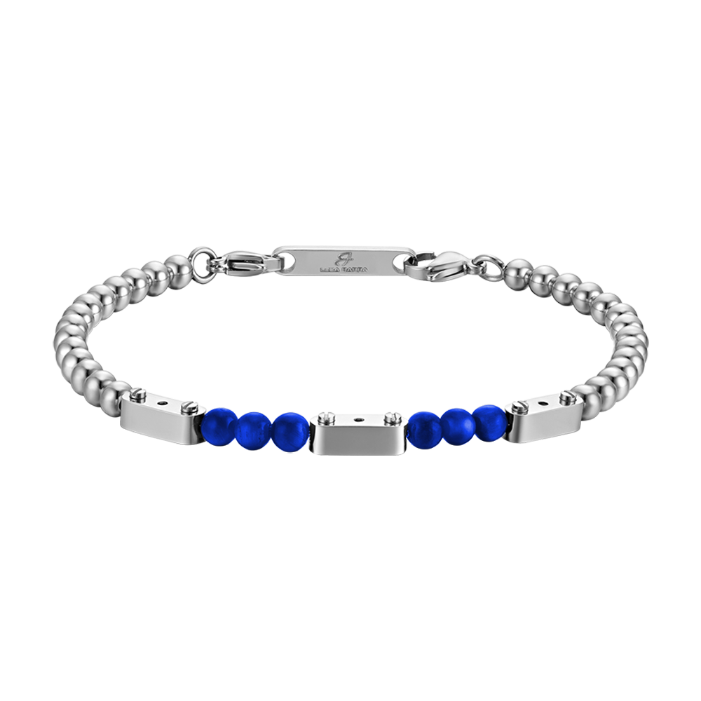 BRACELET D'ACIER POUR HOMME AVEC PIERRES LAPIS Luca Barra