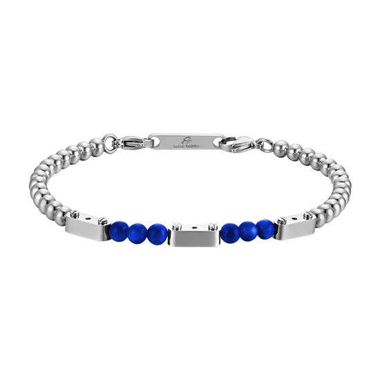 BRACELET D'ACIER POUR HOMME AVEC PIERRES LAPIS Luca Barra