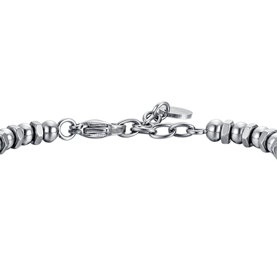 BRACELET HOMME EN ACIER AVEC ANCRE ET ÉMAIL NOIR