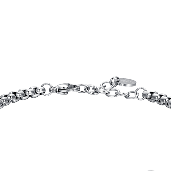 BRACCIALE UOMO IN ACCIAIO SEGNO ZODIACALE LEONE PIASTRA Luca Barra