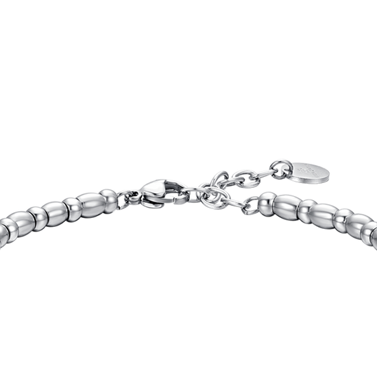 BRACELET HOMME EN ACIER AVEC ANCRE ARGENTÉE ET ÉMAIL NOIR