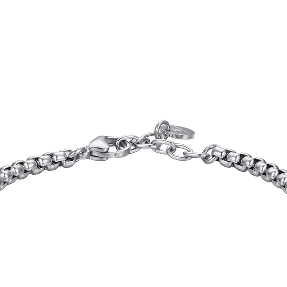 BRACELET HOMME EN ACIER AVEC CRISTAUX NOIRS