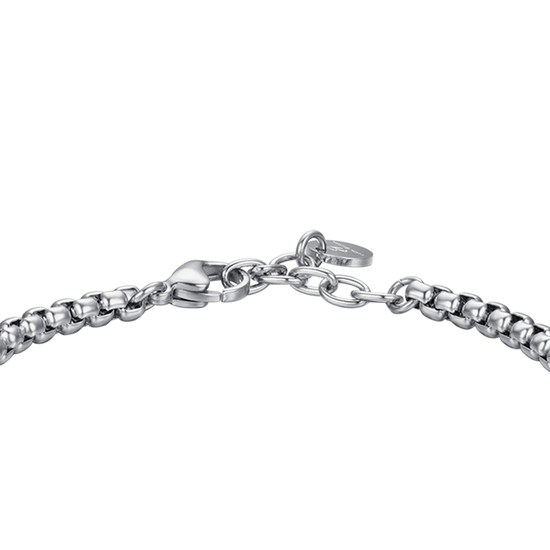 BRACELET HOMME EN ACIER AVEC CRISTAUX NOIRS