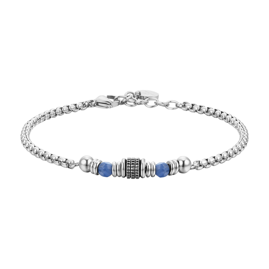 BRACCIALE UOMO IN ACCIAIO SODALITE BLU Luca Barra