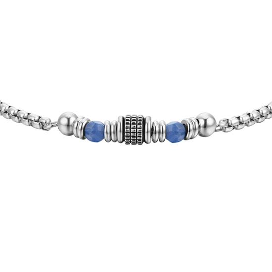 BRACELET HOMME EN ACIER SODALITE BLEU