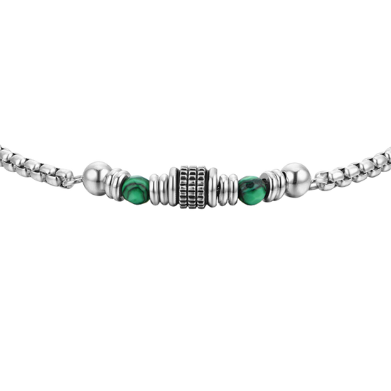 BRACELET HOMME EN ACIER MALACHITE VERTE