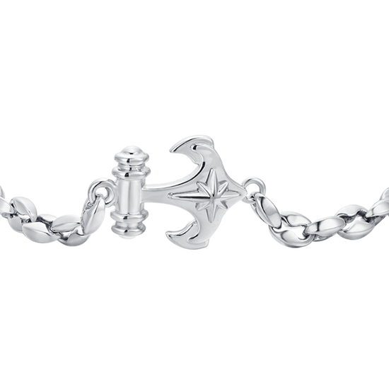 BRACELET HOMME EN ACIER AVEC ANCRE ET ROSE DES VENTS