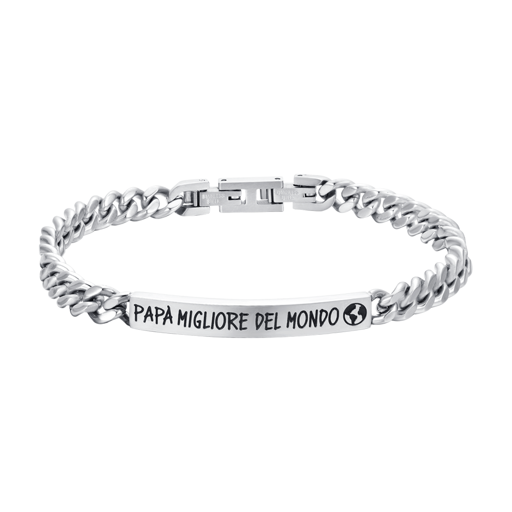 BRACELET HOMME EN ACIER MEILLEUR PAPA DU MONDE