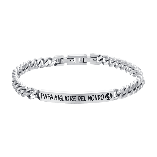 BRACELET HOMME EN ACIER MEILLEUR PAPA DU MONDE