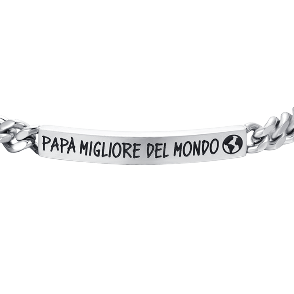 BRACELET HOMME EN ACIER MEILLEUR PAPA DU MONDE