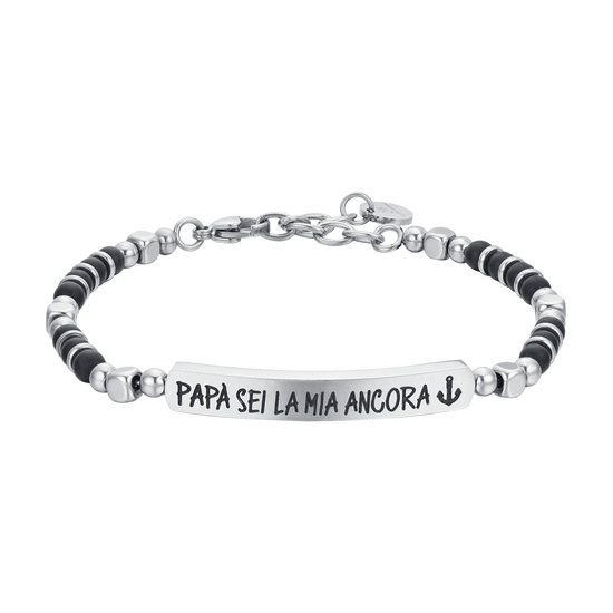 BRACCIALE UOMO IN ACCIAIO PAPA' SEI LA MIA ANCORA