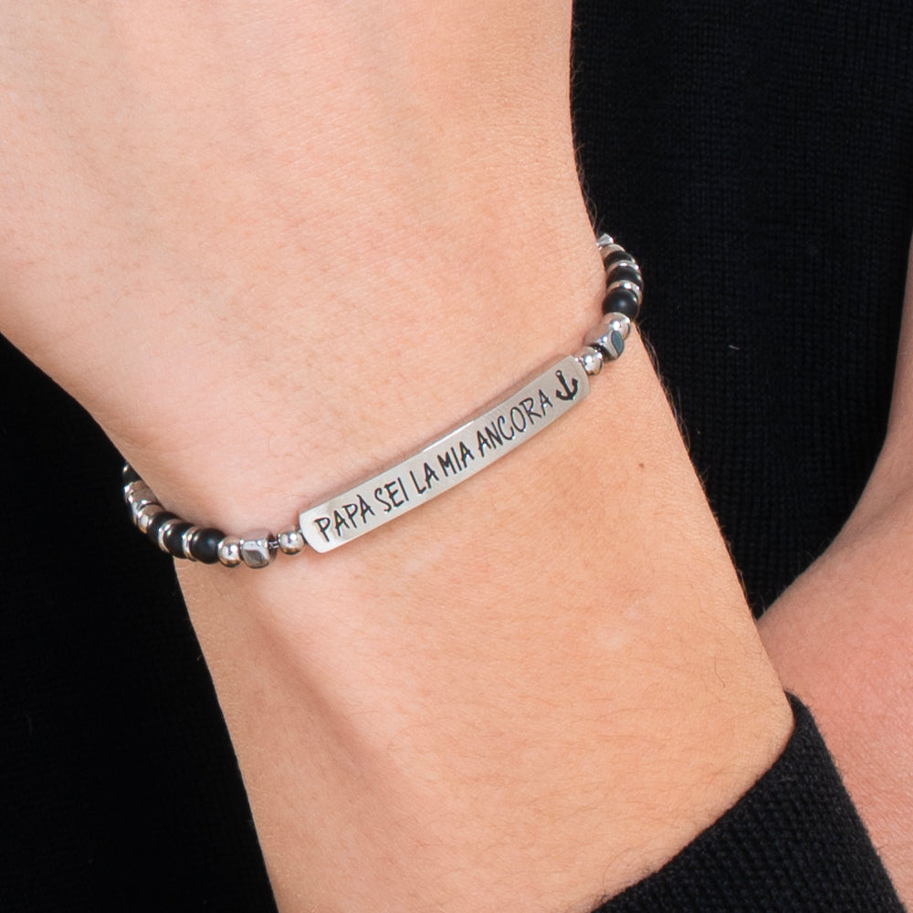 BRACELET HOMME EN ACIER DADDY YOU ARE MY ANCHOR