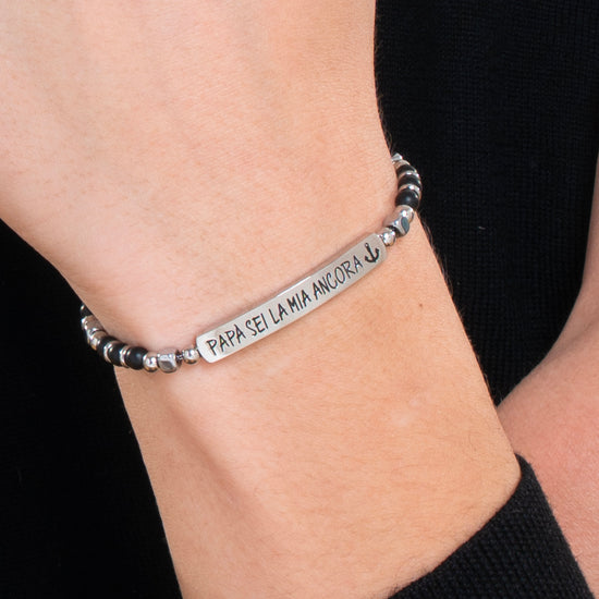 BRACELET HOMME EN ACIER DADDY YOU ARE MY ANCHOR