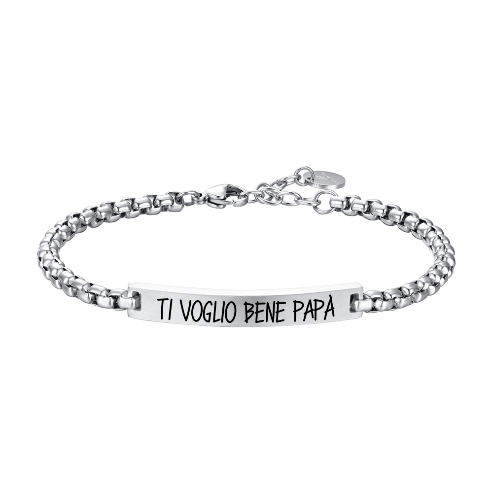 BRACCIALE UOMO IN ACCIAIO TI VOGLIO BENE PAPA'