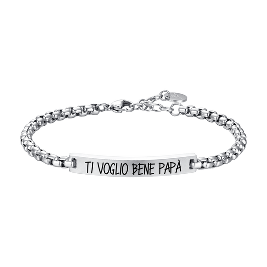 BRACCIALE UOMO IN ACCIAIO TI VOGLIO BENE PAPA' Luca Barra