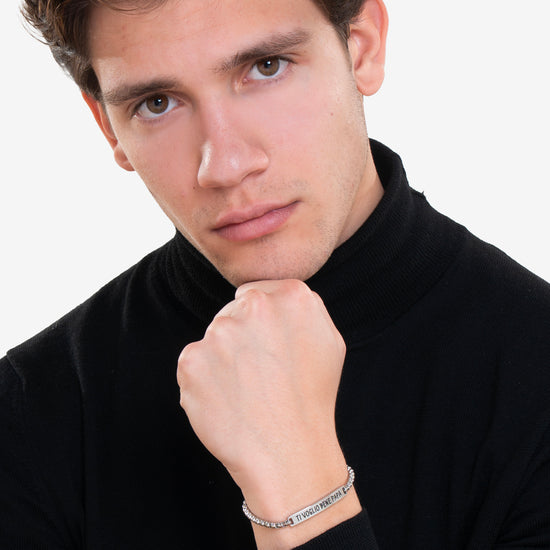 BRACELET HOMME ACIER JE T'AIME PAPA