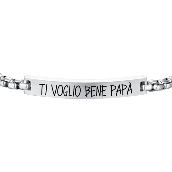 BRACELET HOMME ACIER JE T'AIME PAPA