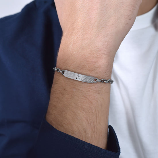 BRACELET EN ACIER POUR HOMME AVEC ANCRE IP ROSE Luca Barra