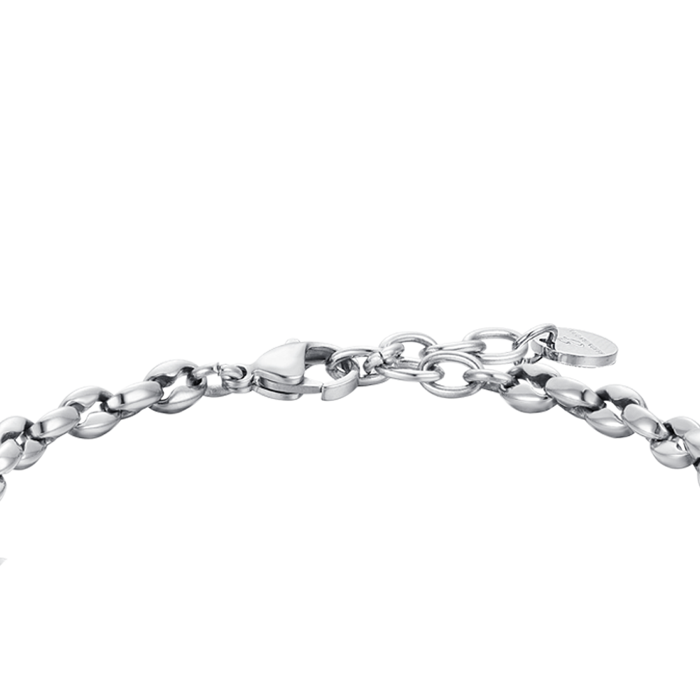 BRACELET HOMME EN ACIER AVEC ANCRE ROSE IP