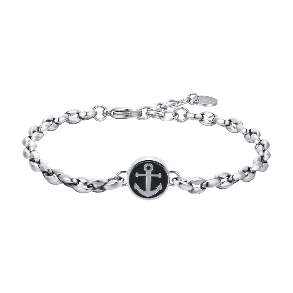 BRACELET EN ACIER POUR HOMME AVEC ANCRE Luca Barra