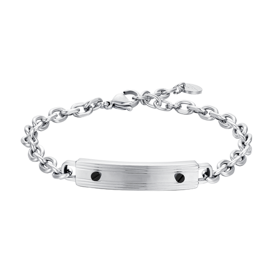 BRACELET ACIER POUR HOMME AVEC ÉLÉMENTS NOIRS Luca Barra