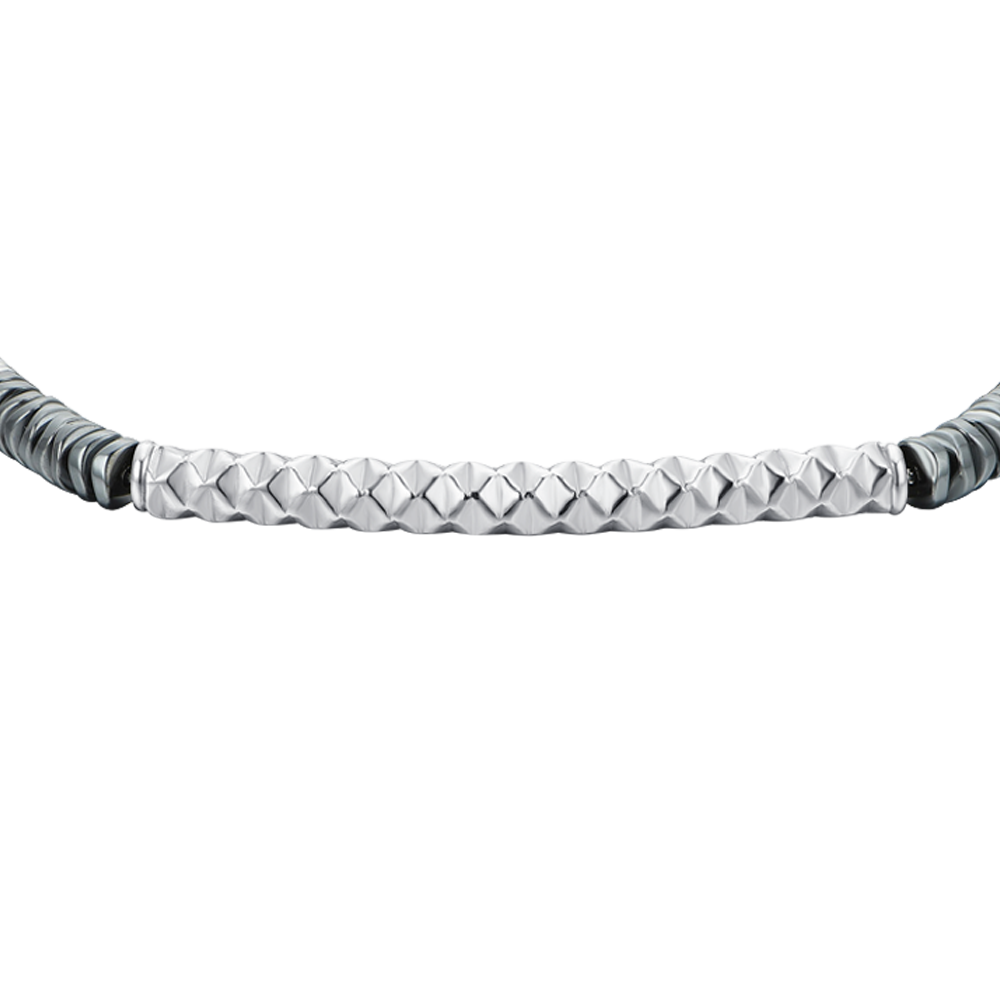 BRACELET HOMME EN ACIER HÉMATITE GRIS