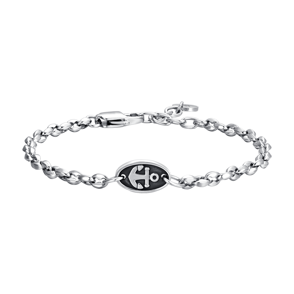 BRACELET EN ACIER POUR HOMME AVEC ANCRE Luca Barra