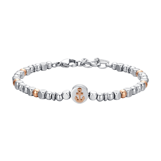 BRACCIALE UOMO IN ACCIAIO ANCORA IP ROSE GOLD Luca Barra