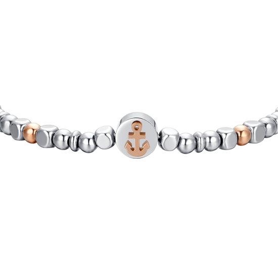 BRACELET ACIER ANCRE IP OR ROSE