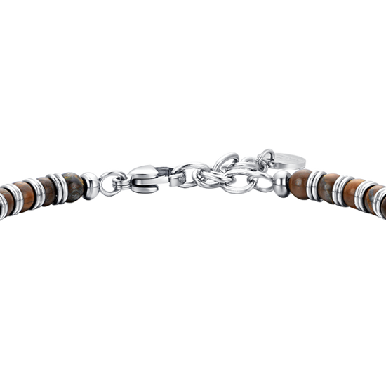BRACELET HOMME EN ACIER AVEC PIERRE OEIL DE TIGRE