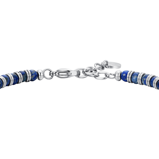 BRACELET HOMME EN ACIER ET PIERRE DE LAPIS