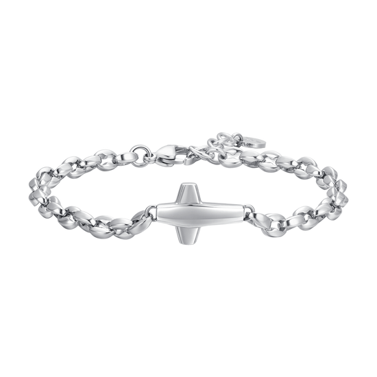 BRACELET ACIER POUR HOMME AVEC CROIX Luca Barra