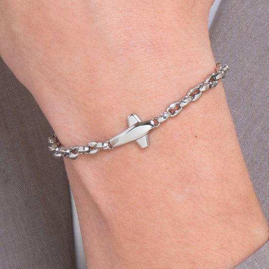 BRACELET ACIER POUR HOMME AVEC CROIX